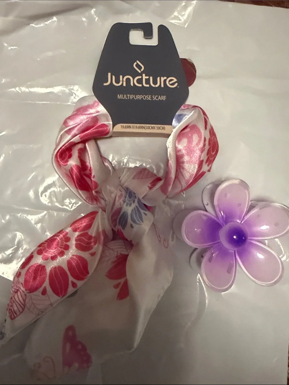 Floral Multipurpose Scarf & Hair clamp